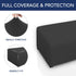 PureFit Super Stretch Ottoman Cover - Soft Form Fit Rectangle Slipcover for Living Room, Dark Gray