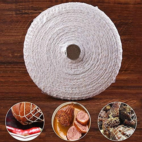 5m Cotton Meat Netting, Elastic Smoked Meat Poultry Ham Netting for Cooking, Sausage Making, Size 16