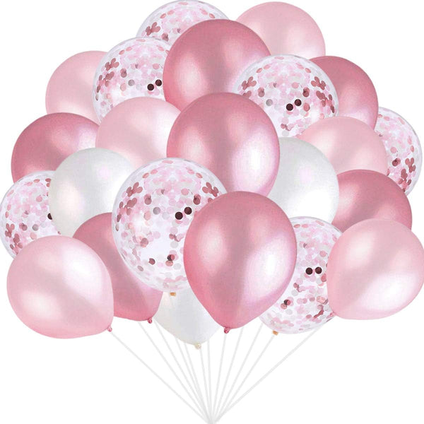 Pink and White Balloons - 90 pcs Latex Party Balloons for Wedding, Baby Shower, Birthday Decoration