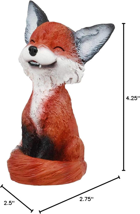 Mulandd YTC Brown and Black Smiling Fox TeeHee Themed Decorative Figurine Statue