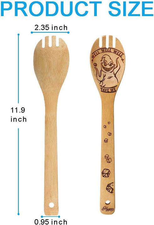Halloween Idea Wooden Spoons Set, 5 Piece Burned Utensil Spoon Set for Housewarming Wedding Present
