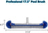 17.5" Poolvio Professional Floor & Wall Pool Cleaning Brush with Tough Around Nylon Bristles, EZ Clip Aluminum Handle