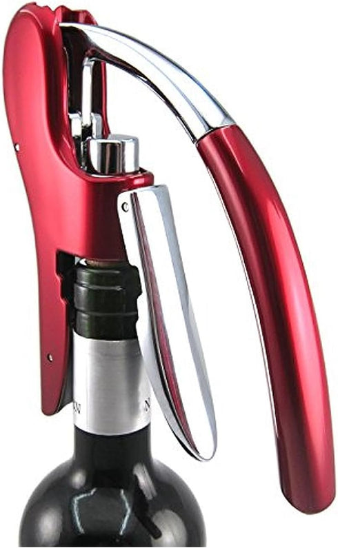 KAYCROWN Wine Bottle Opener, Vertical Lever Corkscrew with Built-in Foil Cutter, Manual Handheld Corkscrew