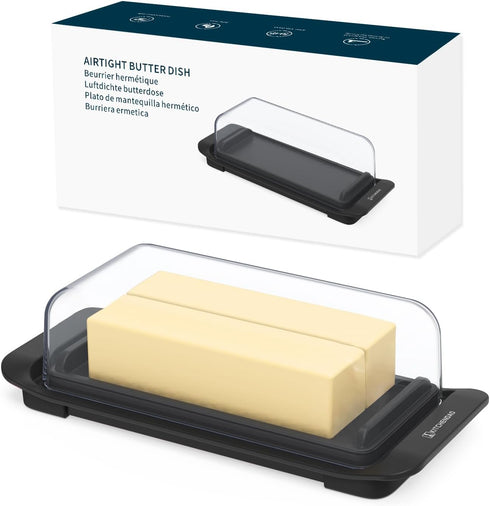 KITCHENDAO Airtight Butter Dish with Lid for Countertop and Fridge, Dishwasher Safe,