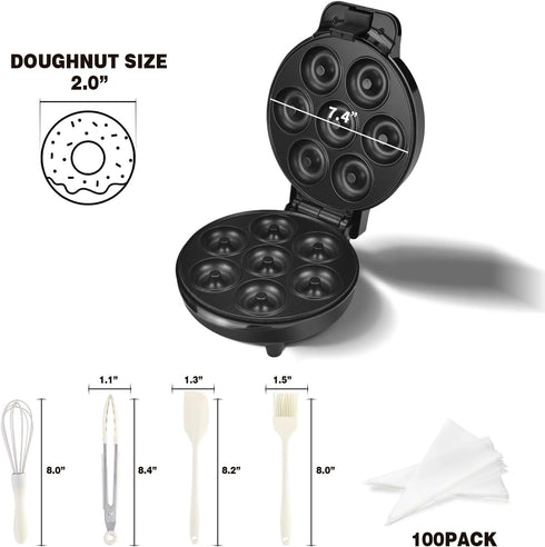 DSP Mini Donut Maker, Non-Stick Electric Doughnut Machine for Mini Donuts, Perfect for Breakfast and Snacks
