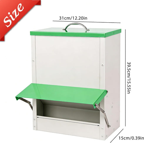 25 Lbs Automatic Chicken Feeder No Waste for Coop, Automatic Large Outdoor Duck Feeder and Poultry Feeder Rainproof