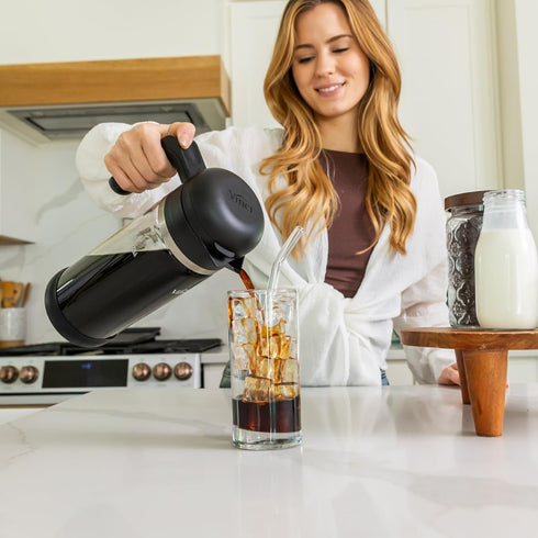 360, 360 (2.0 68 FL.OZ) VINCI Cold Brew Glass Cold Brew Coffee Maker Featuring Patented Dual Filter Brewing Technology