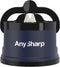 AnySharp Knife Sharpener, Hands-Free Safety, PowerGrip Suction, Compact for All Kitchen Knives, Navy Blue