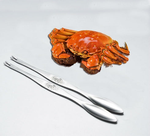 AKOAK 6 304 Pcs Seafood Tools,Double Headed Stainless Steel Fork and Spoon for Crab and Lobster