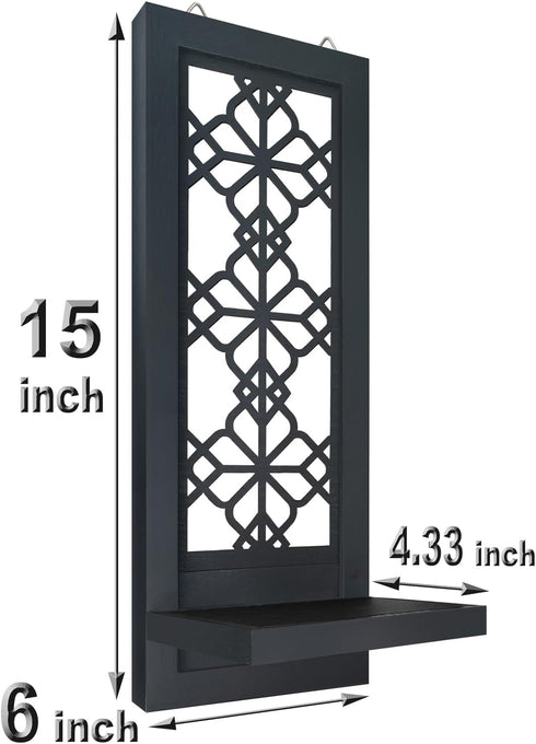 Set 2 Room.(15 x6 ZOLAPI of Candle Sconces, Farmhouse Accent Wall Sconce, Black Candle Holder Wall Decorations for Home