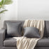 DEZENE Decorative Pillow Cases, 24x24 Light-Grey, 2 Pack Cozy Soft Pom-poms Velvet Square Throw Pillow Covers