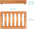 HTB Slotted Soap Dish 2 Pack Teak Wood, Self Draining Kitchen Sponge Holder for Shower, Sink, Bathroom