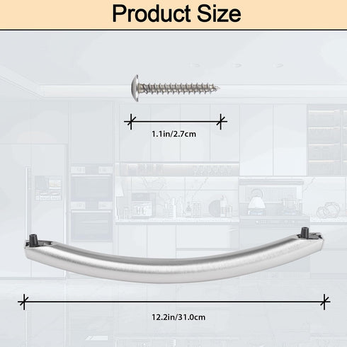 Upgrade DE94-02933A Microwave Door Handle, Compatible with Samsung Microwave, Replacement Part with 2 Screws