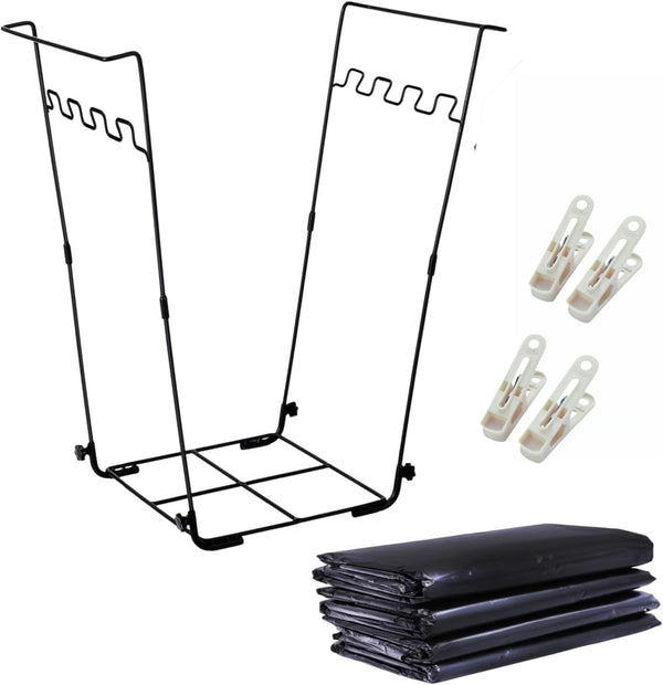 Niurui Trash Bag Holder Stand 45 Gallon Outdoor Leaf Bag Stand with 25