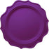 Tiger Chef Fuchsia and Purple Round Scalloped Rim Disposable Plastic Plate Set - 96-Pack