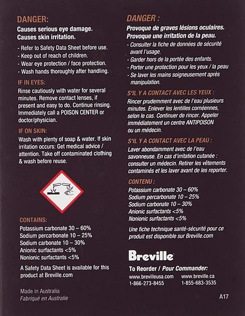 BTM100 4 Pack Breville Revive Organic Tea Maker Cleaner, Kettle Cleaning Powder