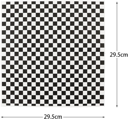 100 Sheets Checkered Dry Waxed Deli Paper, Paper Liners for Plastic Food Baskets, Wrapping Bread and Sandwiches