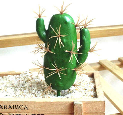 FagusHome Artificial Cactus Decor - Faux Cactus Plant Fake Succulents, 4 Pieces Unpotted Indoor Décor