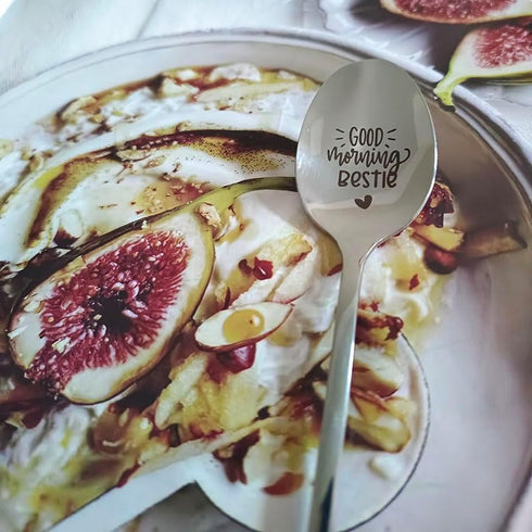 Bestie Best Friend Spoon Gifts for Women and Teen Girls - Good Morning Spoons for Coffee and Tea Lovers