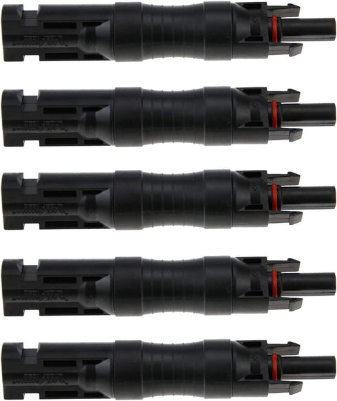 ZOOKOTO 5pcs Solar Panel PV Connector, Built-in 20A Diode Waterproof Cable Connector