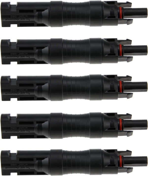 ZOOKOTO 5pcs Solar Panel PV Connector, Built-in 20A Diode Waterproof Cable Connector