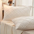 JAUXIO Diamond Pinch Pleated Crystal Velvet Pillowcases - 2 Pack Solid Pintuck Throw Cushion Cover with Hidden Zipper