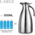 Sumerflos 68 Oz Stainless Steel Coffee Thermal Carafe - Double Walled Vacuum Thermos with 12 Hour Heat Retention