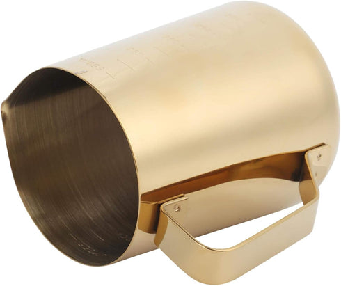Thickened Gold Stainless Steel Coffee Milk Frothing Cup Pitcher Jug with Scale, 2#