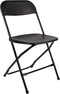 BTEXPERT Black Plastic Folding Chair Steel Frame Commercial High Weight 650lb Capacity