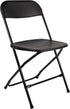 BTEXPERT Black Plastic Folding Chair Steel Frame Commercial High Weight 650lb Capacity