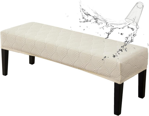 Genina Waterproof Dining Room Bench Covers, Stretch Jacquard Bench Seat Protector Cover,