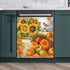 Fall Bountiful Harvest Magnetic Dishwasher Cover Decal, Pumpkins Sunflowers Design, 23" x 26"