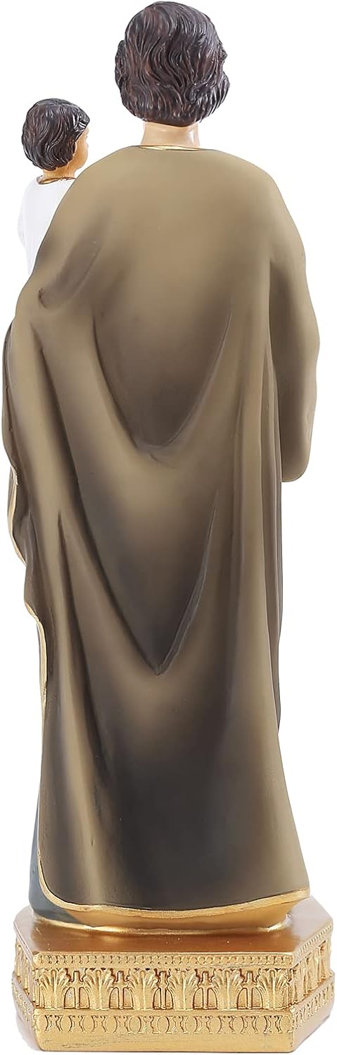 Galiyen St. Joseph and Child Jesus Statues, Hand-Crafted 8 Inch Resin Figurines, Catholic Religious Decoration