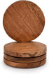 Samhita Acacia Wood Round Coasters, Set of 4 for Protection of Tabletop, Countertop from Water Marks or Damage