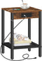 HOOBRO Small Side Table with Charging Station, End Table with USB Ports