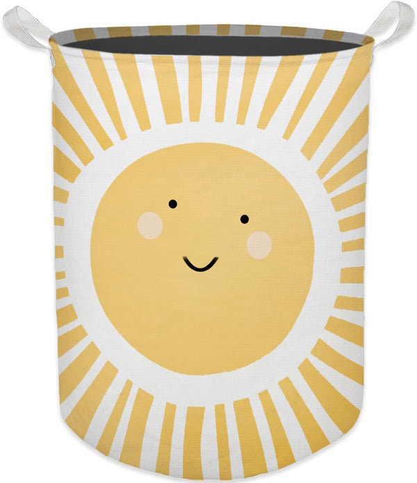HKTZM Cute Sunshine Laundry Basket, Boho Sunshine Nursery Waterproof Collapsible Laundry Hamper Dirty