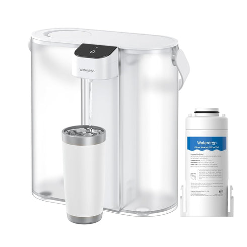 Waterdrop Compact Electric Water Filter Pitcher, 200-Gallon Filter for Fridge, NSF/ANSI 42&53&401, 14-Cup, White
