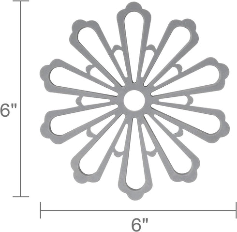 allydrew Non-Slip Insulated Silicone Carved Trivets - Flexible Floral Coasters & Pot Holders Set (3 Pcs)