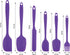 Silicone Spatulas Set - Heat Resistant Spoonula, Non-Stick Scrapers, One Piece Design Baking Mixing Tool (Purple)