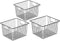 Slideep Wire Metal Basket Bin Storage Baskets for Kitchen Pantry Bathroom, Black 3 Packs