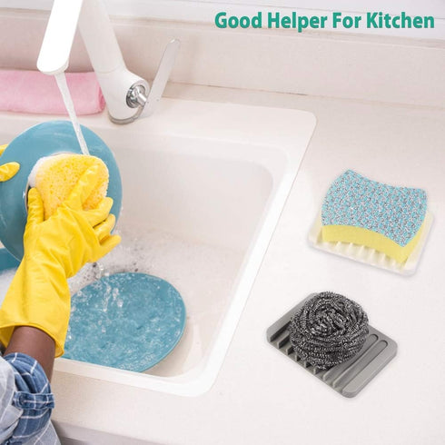3PCS Premium Silicone Self Draining Soap Holder - Soap Saver for Shower, Bathroom, Kitchen, Easy Clean, Keep Soaps Dry