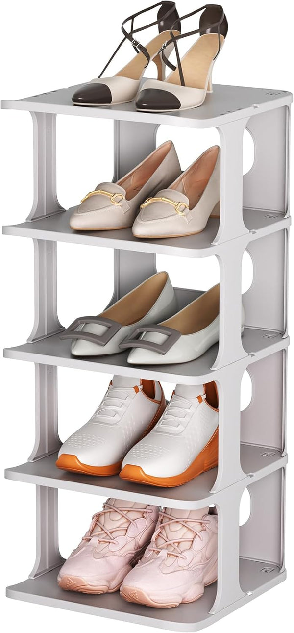 HAIXIN Shoe Rack for Closet - Stackable Shoe Organizer for Closet, Space-Saving