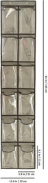 Closet Closet 12 (12 Shoe Organizer Behind Door Hanging Kids Shoe Rack with Clear Large Pockets Pockets-Grey)