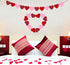 4 Pack Felt Heart Garland Banner - No DIY Valentines Day Decorations for Anniversary, Engagement, Wedding Party