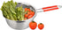 7.9inch Stainless Steel Perforated Metal Colander Strainer with Long Red Handle for Kitchen Food Pasta Noodles