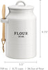 Counter, Barnyard Designs Flour Canister for Kitchen Decorative Ceramic Flour Container, Rustic Farmhouse Canister Jar