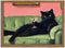 Funny Black Cat Martini Wall Art Eclectic Whimsical Cat Wall Decor Cocktail