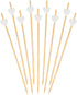 BambooMN 7.1" Decorative White Heart Bamboo Cocktail Picks, 100 Pieces for Events, Holidays, Parties