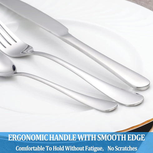 Dinner Spoon Set, 16 Pcs 7.3" Tablespoons, Premium Food Grade 18/10 Stainless Steel, Durable Metal Spoons, Mirror