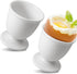 Kyuionty Ceramic Egg Cups Set of 2, White Porcelain Holder Egg Holder for